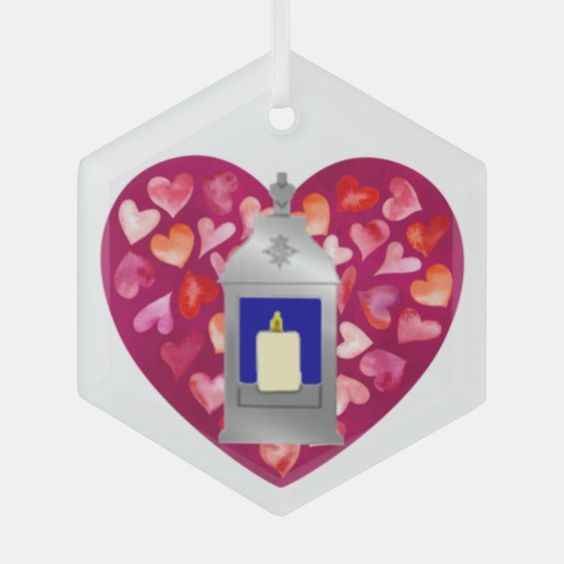 (image for) 2024 CA WM Heart and Lantern Glass Ornament